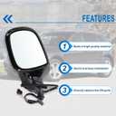 Left Driver Side Mirror Compatible With 2009 2010 2011 2012 2013 2014 2015 2016 2017 Audi Q5 With Power Folding Power Glass Heated Puddle Light Turn Signal Black Replace#8R1857409K01C(9Pins)