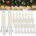 24 Pcs S14 Bulbs for Outdoor String Lights 1.5 W LED String Light Bulbs with 2 Prongs 2700k 120v Waterproof S14 LED Replacement Accessories for Outdoor Patio, Warm White (White)