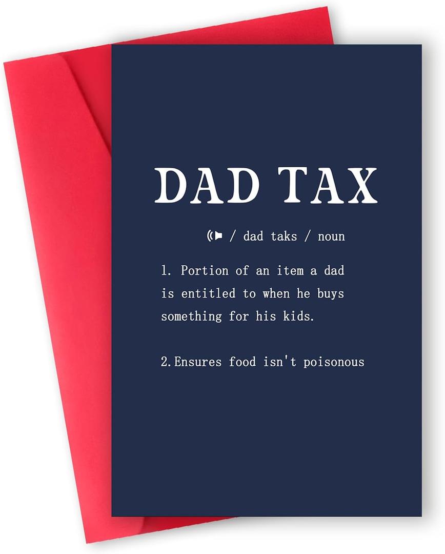 3 x Happy Fathers Day Card,Funny Card Gift for Dad,Unique Father's Day Gifts from Son Daughter Family,Dad Tax Jokes (WX-282)