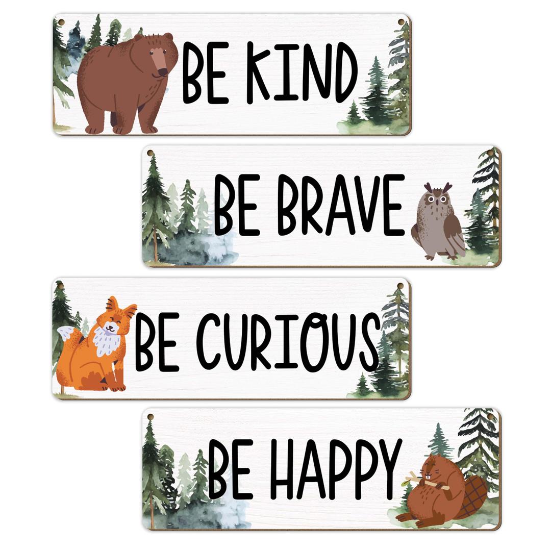 2 x patcate Woodland Nursery Decor, Jungle Safari Animals room Wall Sign Art