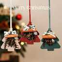2 x Car Air Fresheners, Christmas Scented Hanging Ornaments, Winter Fir & Spice Gingerbread & Holiday Bonfire Scents Cards Air Freshener for Car, Home, Office, Holiday Dcor Gift  3 Pack