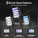 2 x 2025 New Sonic Electric Toothbrush for Adults - Vibration 60,000 VPM & 73 Oscillation Rechargeable Electric Toothbrush, 50+ Days Battery Life, 3 Modes, 2-Minute Timer, 3 Brush Heads, 2 Pack (White + Black)