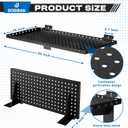 2 Pack Slatwall Shelves, Heavy Duty Metal Slat Wall Shelf for Retail, Garage, Home Storage, 80 lbs Load Capacity, Universal Slatwall Accessories(10 x 24 Inch-2, Black)