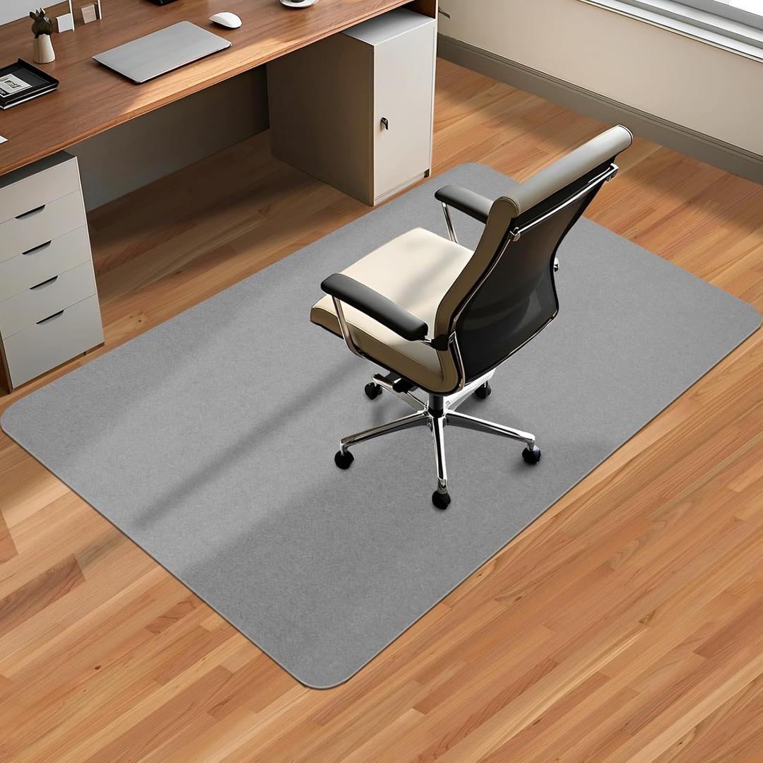 Office Chair Mat for Hardwood Floor & Tile Desk Mat for Rolling Chairs Protect Hardfloor Desk Area Rug for Workstations, Durable Chair Mat for Home and Office Use (Light Grey, 36X48 in)