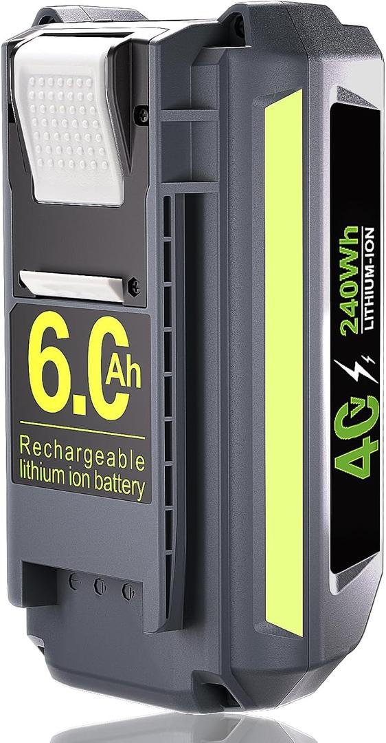 40V 6.0Ah Replacement for Ryobi 40V Battery OP4060 for Ryobi 40Volt Cordless Tool Li-ion Ryobi Batteries OP4015 OP4026 OP40201 OP40261 OP4030 OP40301 OP4040 OP40401 OP4050 OP40601