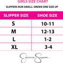Jessica Simpson Girls Comfy Slippers - Cute Faux Fur Slip-on Shoes Memory Foam House Slipper (L)