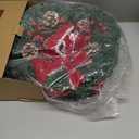 Hausse Set of 3 Christmas Wreaths, Lighted Artificial Christmas Wreath with Large Red Bow & Ornaments, Battery Operated with LED Lights, for Front Door Gate Wall Christmas Party Decorations