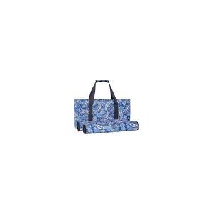 Empty Mahjong Bag, Blue Printed Soft American Mahjong Bag with Two Wrappers (Case Only, Mahjong Tiles, Trays and Mah jong Racks/Pushers not Include)