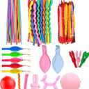 107Pcs Balloons Set Long Balloon Latex Twisting Magic Balloons Rocket and Punch Balloon 36Inch Large Size 7 Types of Children's Birthday Party Balloon