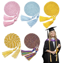5 Pcs Graduation Cords with Tassel for High School Bachelor Gown College Graduation 2025 (Gold, Sky Blue, Pink, White & Gold, Rainbow)