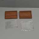 LIANHELILAI 2 Pack Wood Label Holder Stand or Recline for Tabletop Price Tag Business Data Place Card Display Small Sign Holder 3.54x2.17 inch for Store Retail Labeling Place Card