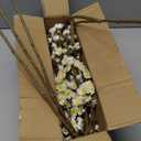 florisso 6 PCS Artificial Cherry Blossom Branches Spring Indoor Decoration, Faux Flowers 34.45" Long Stems Plum Fake Peach Plants Real Touch Silk for Wedding Home Bedroom Party Table Office, White