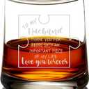JERIO Husband Whiskey Glass,Christmas Gift for Husband, Anniversary or Birthday Gift for Him from Wife,Romantic Husband Gifts Idea,Funny Bourbon & Whiskey 9.5 Oz Gifts for Men