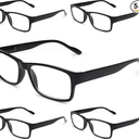 5 Pack Reading Glasses Blue Light Blocking,Spring Hinge Readers for Men Women,Black Frame Anti Glare Eyeglasses