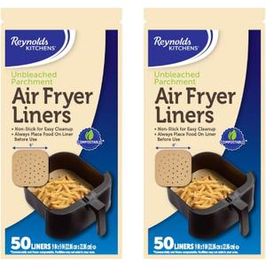 Reynolds Kitchens Air Fryer Liners, 50 Count (Pack of 2)