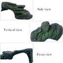 Resin Turtle Basking Platform,Turtles Rock Dock Climbing Ramp Cave Hideout Decor Reptile Terrariums Resting Terrace Stone Habitat Decoration for Small Lizards, Frogs, Snakes,Chameleon