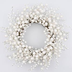 VioletEverGarden White Wreath 20 Inch Winter Wreaths for Front Door Artificial White Berry Wreath for Winter Christmas Hoilday Party Wall Window Decorations