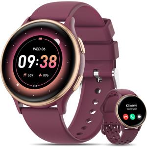 2025 Smart Watches for Women [Make Call/Answer/400+Watch Faces] for Android Phones iPhone Compatible, Fitness Tracker for Women Activity Trackers and SmartWatch for Smart Watches, 3 Bands Burgundy