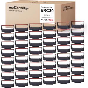 myCartridge Compatible Ribbon Cartridge Replacement ERC30 ERC-30 ERC 30 34 38 B/R for use in ERC38 NK506 (Black Red, 48 Pack)