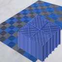 Japard Garage Floor Tiles, 20 Pack Interlocking Flooring Drainage 15.7 x 15.7 inch Covering 34 Sq Ft, Hard Plastic Easy to Install, Outdoor Indoor Basement Parking (Blue)