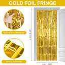 Gold Fringe Curtain Party Streamers, 12 Pack 3.3ft x 8.2ft Foil Curtain Backdrop Tinsel Foil Fringe Curtains Photo Booth Backdrop Streamer for Birthday, Wedding, Baby Shower, Disco Party