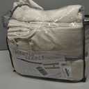 Cream Linen Blackout Small Kitchen Window Curtains 47 Inch Length, Memory Trained Pinch Pleated Thermal Boho Extra Short Curtain Double Layer Soundproof Light Blocking Drapes 2 Panel Set with Back Tab