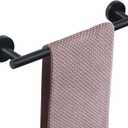 NearMoon Bath Towel Bar, Bath Accessories Thicken Stainless Steel Shower Towel Rack for Bathroom, Towel Holder Wall Mounted (2 Pack, Matte Black, 16 Inch)