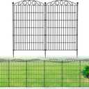 12 Panel No Dig Decorative Garden Fence - 42in H x 25.67 ft L, Tall Animal Barrier for Dogs Rabbits, Rustproof Metal Wire Panels for Yard, Patio, and Outdoor Border Use
