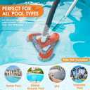 TidyMister Pool Vacuum Head with Side Brush,Universal Steering Handle & Universal Rotatable Hose Adapter,Swimming Weighted Pool Brush Vac (Safe for Vinyl Liner Pool) for Inground & Above Ground Pools