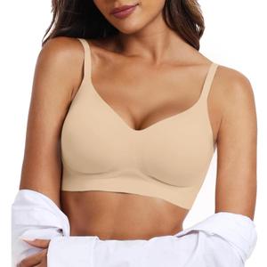 OEAK Womens Wireless Jelly Bras Comfortable Push Up Bra No Underwire Gel Bra Full Support Lift Everyday Seamless Tshirt Bras (XXXL)