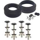 Universal Toilet Tank to Bowl Gasket & Tank to Bowl Bolts, 2 Kind Gasket and 4 Pieces 5/16 * 3.15 Inch Toilet Tank Bolts, Fit Most 2-Inch and 3-Inch Flush Valve Opening (black)