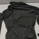 Women's Pullover Sweater Dress Long Lantern Sleeve Turtle Neck Cute Ribbed Knit Bodycon Mini Short Dress 2025 Fall (Black) S