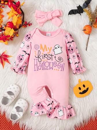 Halloween Newborn Baby Girl Clothes Infant Long Sleeve Romper Jumpsuit Bodysuit Christmas Outfits 3-6M