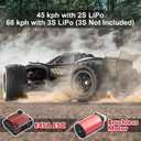 HYPER GO H16BM 1/16 RTR Brushless High Speed Electric 4X4 Off-Road Fast RC Car, Max 42mph, RC Truck, Remote Control, 2 Lipo Batteries for Adult, Compatible with 3S Lipo