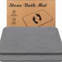 Stone Bath Mat, Diatomaceous Earth Shower Mat, Non-Slip Super Absorbent Quick Drying Bathroom Floor Mat, 2Pack,Grey, Pattern 1