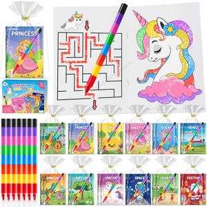 ZMLM 24 Pack Coloring Books for Kids with Crayons,Graduation Party Favors for Kids 4-8, Goodie Bags Stuffers for Toddlers, Classroom Prizes Birthday Return Gifts (Party)