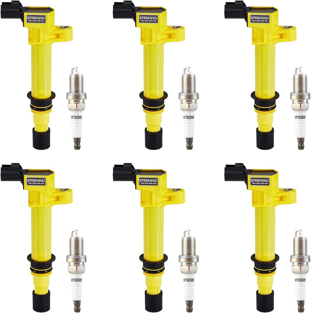 Set of 6 Ignition Coil Pack UF270 Spark Plugs Compatible with 2002-2008 Dodge Ram Durango Dakota Nitro Jeep Grand Cherokee Commander Liberty Mitsubishi Raider Replacement for UF297 UF399 IC243 C1231