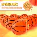 Civaner 20 Pcs Mini Soccer Basketball for Kids 4 Inch Inflatable Rubber Small Basketballs Gifts Toddlers Bouncy Toys Balls for Sports Beach Pool Theme Party Favor(Basketball Style)