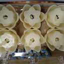 6 PCS Diwali LED Lotus Table Candles - 3 Lotus Lamps Electronic Buddhist Lights Battery Operated Buddha Flickering Warm White Lights for Home Decorative Temple Desktop Centerpiece