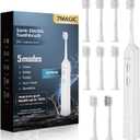 7MAGIC Sonic Electric Toothbrush for Adults and Kids - Up to 180 Days Runtime, 42000 VPM Powered Toothbrush, 5 Modes & 3 Intensities for Sensitive Teeth & Braces, Includes 8 Brush Heads, White