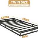 NHODIR Twin Box Spring 5 Inch Heavy Duty Box Spring Mattress Foundation, Metal Bed Base with Fabric Cover, Noise Free Easy Assembly