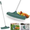 ORIENTOOLS Artificial Turf Rake, Curved Grass Rake with 4-Section Adjustable Steel Handle from 30" to 53", Hand Telescopic Brush, for Artificial Turf, Patios, Carpets, Pet Hairs and Garden Lawn Clean