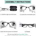 (Must Buy Both Eye) Black Clear-Right Eye +4.00 Reading Glasses with Different Strength for Each Eye