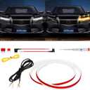 DUOFU365 Car LED Strip Lights,DRL Daytime Running Lights Waterproof Flexible 12 Inch Dual Color Car Led Headlight Strip Sequential Switchback Led Strip White &Amber/Yellow