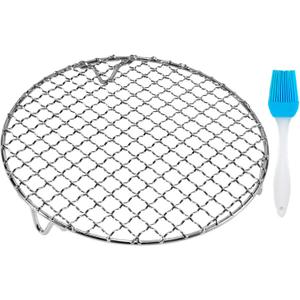 Round Cooling Rack Stainless Steel Cross Wire Barbecue Grill Net Racks with 3 Legs for Cooking Baking Steaming (11 inches)