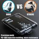 LIUGX Badge Holder, ID Card Holder with Metal Clip - Durable Polycarbonate (Holds 1 to 4 Cards), Portable Wallet for Office, Laborer, Police, Work, Black