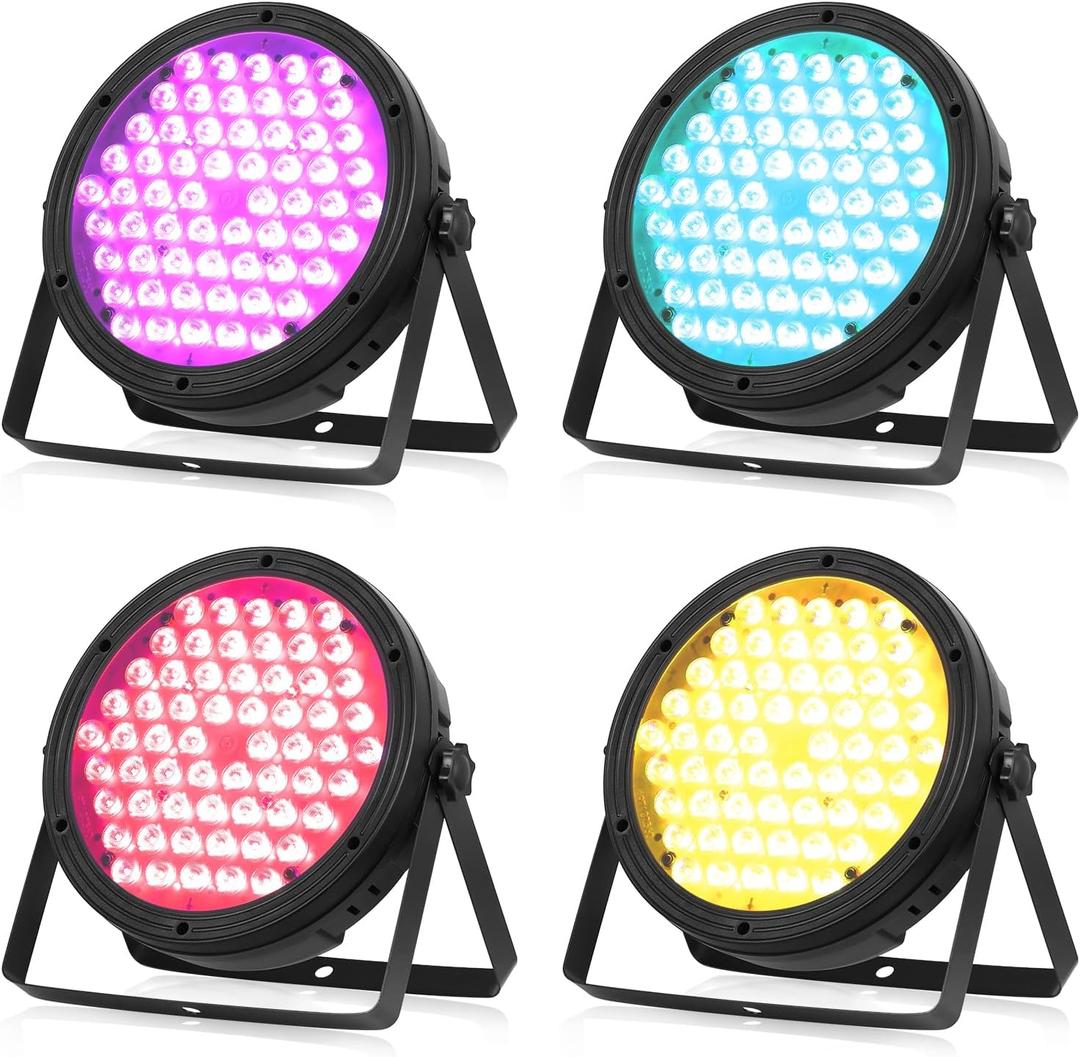 BETOPPER Stage Lighting 120W Par Light RGBW 4-in-1 Stage Lights, DJ Light DMX for Concert and Events,4 Packs