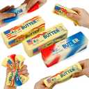 2 x Butter Squishy- Set of 3 Kinds American Flag Pattern Squishy Butter, Slow Rising Stress Relief Toy for Adults and Kids, Squeeze Sensory Toy Made of Soft PU Foam (3 Pcs, 5.2 x 1.6 x1.6 inch)