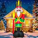12FT Giant Christmas Inflatables Nutcracker Decoration Outdoor Soldier Blow Up Yard Decor Built-in LED Lights for Garden Yard Lawn Indoor Holiday Xmas New Year Gifts, Winter Outdoor Xmas Decor