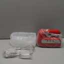 5-Speed Electric Hand Mixer, 800W Handheld Mixer with Turbo for Baking & Cooking, Kitchen Food Mixer with Storage Case & 6 Stainless Steel Attachments (2 Beaters, 2 Dough Hooks, 2 Whisks)-Red